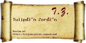 Tulipán Zorán névjegykártya
